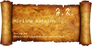 Hirling Katalin névjegykártya